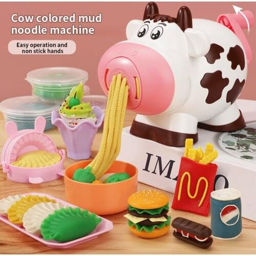 Pretend Play Kitchen Set Cow Shape Noodle Making Machine Household Appliances Kitchen Toys Early Learning Educational Toys