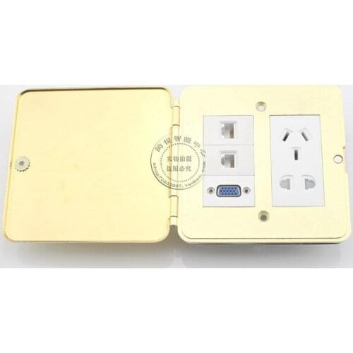 Floor Socket Network RJ45 Cat5e & VGA & RJ11 Cat3 Telephone & Five Hole Power Socket Faceplate Outlet
