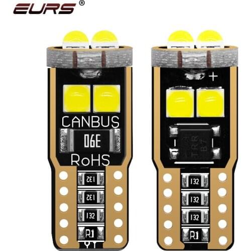 EURS T10 W5W WY5W 3030 Super Bright LED Canbus No Error Car Interior Reading Dome Lights Auto Parking Lamp Wedge Tail Side Bulb