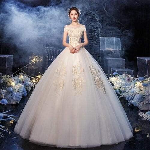 Wedding Dress Luxury Bride Pregnant Woman Ball Gowns Plus Size Lace Up Wedding Dresses Vestido De Novia