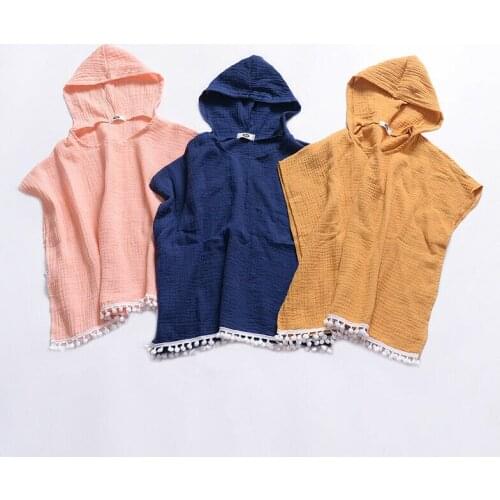 New Fashion Toddler Kids Baby Girl Boho Loose Long Cardigan Dress Cape Hoodes Beach Cover Up Top Blouse 6M-4Years
