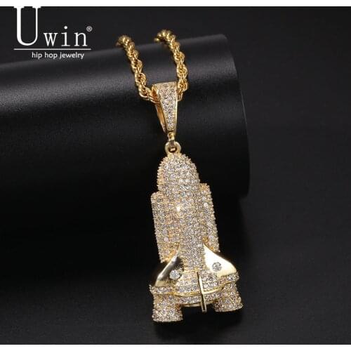 Uwin Rocket Pendant AAA Cubic Zircon Hiphop Necklace Tennis Chain Gold silver color Trendy Rock Men Hip Hop Punk Jewelry