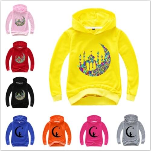 Spring Cartoon Ramadan Kareem EID MUBarak Print Baby Boy T Shirt Kid Clothes Children Long Sleeved T-Shirts Girl Cartoon Top Tee