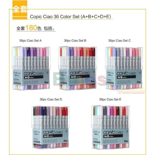 Japan COPIC generation 2 copic ciao 3 markers,skin comics clothing design sketch markers,soft double head Alcohol-based Marker