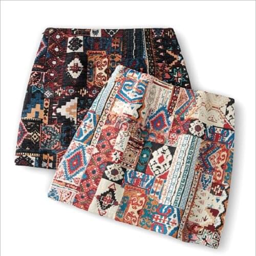 New Women Boho Skirt Embroidery A-Line Mini Skirts Chic Geometry Pattern Woolen Wide Leg Vintage Bohemian Folk Skirts Women
