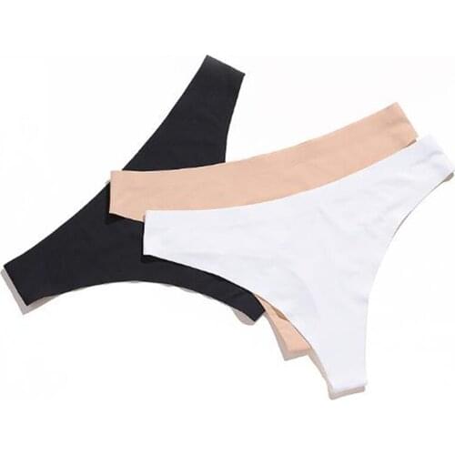 Womens Sexy G-String Thongs MiNi Cotton Briefs Knickers Underwear Cotton Low-Rise Black White Khaki Panties