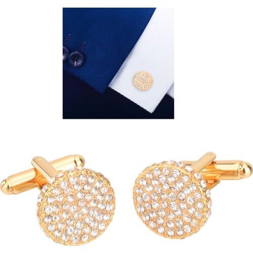 1 Pair of Wedding Crystal Cufflinks Shirt Collar Cufflinks for