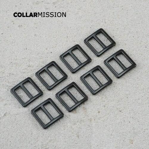 15mm Colorful Rectangce metal slider Tri-Glid for DIY dog collar harness backpack strap black RZK15H