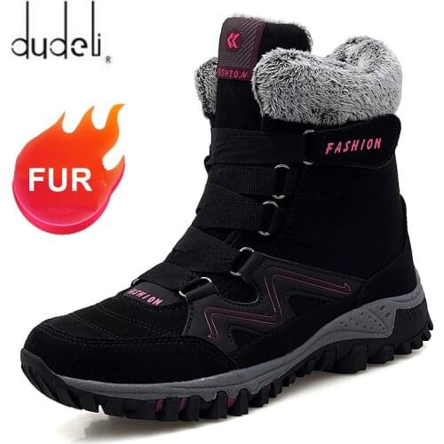 2020 Brand New Fashion Suede Leather Women Snow Boots Winter Warm Plush Womens boots Waterproof Ankle Boots Flat shoes 36-42