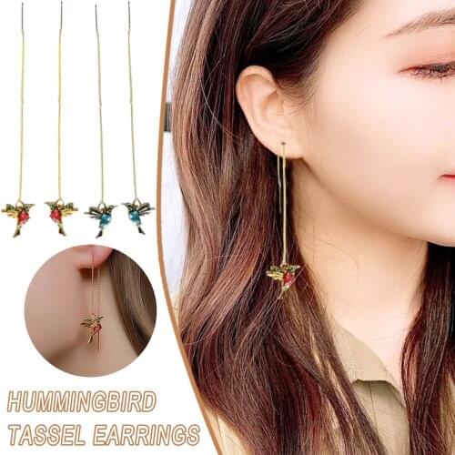 2021 New Fashion Little Bird Drop Long Hanging Earrings for Women Elegant Girl Tassel Earring Stylish Jewelry Personality Gift