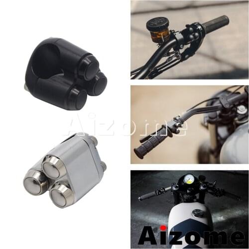 22mm 25mm 1" 7/8inch Custom 3 Button Hand Control Switch Gear Housing Push Button for Harley Yamaha XS650 BMW R80 R100 R9T