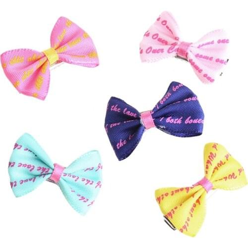 5Pcs Beauty Pet Grooming Accessories Colorful Cat Dog Hair Bows Hair Clips