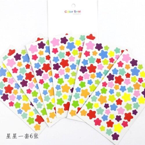6 Sheets/Set Kids Stickers Cute Heart Star Dot Shape Sticker For Scrapbooking Diary Photo Album Decoration Supplie Girl Boy Gift