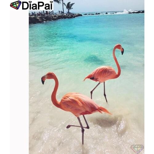 DIAPAI 5D DIY Diamond Painting 100% Full Square/Round Drill "Animal flamingo" Diamond Embroidery Cross Stitch 3D Decor A21539