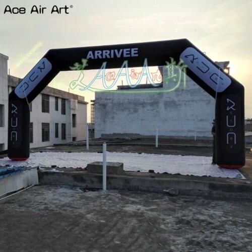 Free design black inflatable depart and arrivee line arch with print logo for advertising