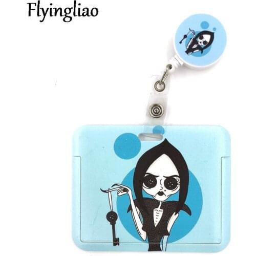Coraline Horror Movie Cartoon Retractable Badge Reel Lanyard Nurse ID Business Credit Card Work Card Badge Holder Office Student
