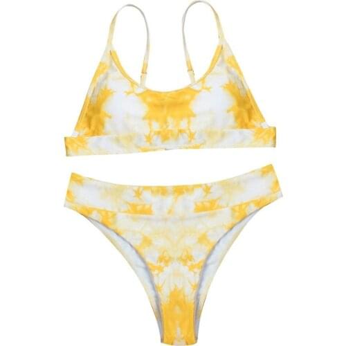 BONJEAN 2020 Bikini Two-Piece Swimsuits Sexy Tie-Dye Gradient Push-up Bikini Swimming Suit for Women Swimwear Women Bikini Set