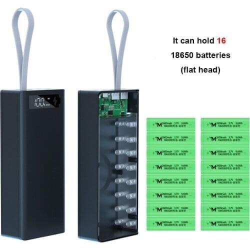 18650 Battery Case Detachable C16 LCD Display DIY 16x18650 Battery Case Power Bank Shell External Box M26 21 Dropshipping