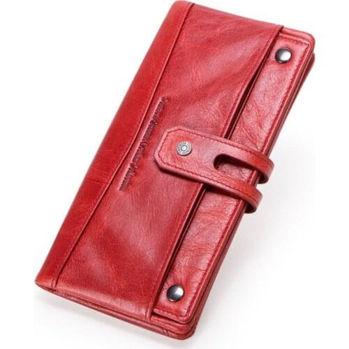 Long Multifunctional Ladies Purses Women Wallet with Buckle Belt to Send Activity Card Pocket Clutch Bags