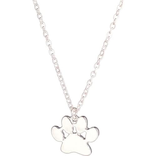 Hot Sale 10pcs Paw Necklace Pawprint Necklace Paw Print Necklace Engraved Pets Name Dog Memorial Gift Christmasfor lovers