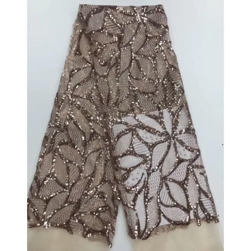Hot Sale Sequins African French Lace Fabric and Sequin High Quality Nigeria Lace Fabric Wedding D3833