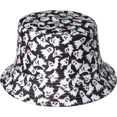 Cotton Cartoon Print Bucket Hat Fisherman Hat Outdoor Travel Hat Sun Cap Hats for Men and Women 334