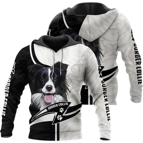 Border Collie 3D printed Hoodies sweatshirts Men Women Fashion Hooded Long Sleeve streetwear Funny Animal Pullover 02