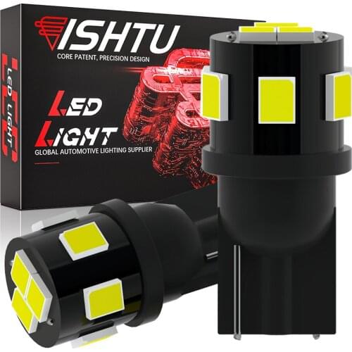 ISHTU 2PCS W5W T10 LED Bulbs 2835 7SMD 12V Canbus 194 168 WY5W Car Interior Dome Reading License Plate Light Auto Signal Lamp