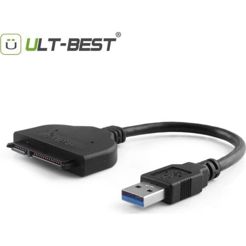 ULT-Best 50PCS Wholesale SATA USB 3.0 to Serial ATA 22pin Converter Cable External Hard Drive Hard Disk for 2.5" HDD/SSD 20CM