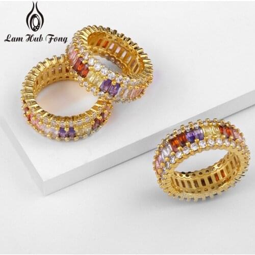 Geometric Luxury Womens Rings Colorful Micro Inlaid Zircon Finger Ring Wedding Engagement Fashion Party Jewelry Gift for Women