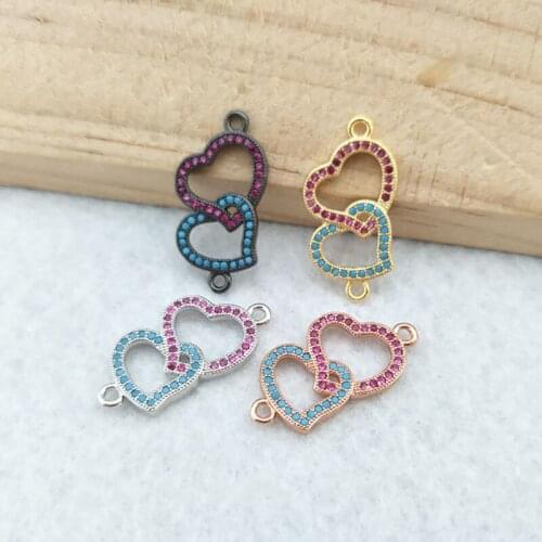 10 Pieces CZ zircon Micro Pave Connector,Double Bails Beads Charm,for DIY Bracelets Jewelry Finding CT332