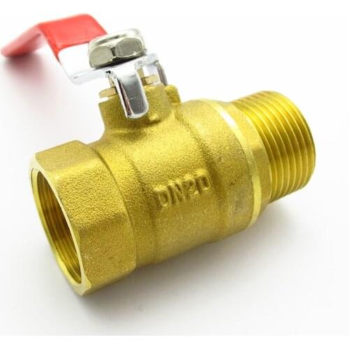 1/4" 3/8" 1/2" 3/4" 1" BSP Female To Male Thread Two Way Brass Shut Off Ball Valve Connector Adapter For Water Oil Air