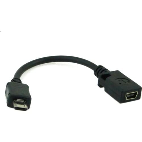Micro USB 5pin Male to Mini USB 5pin Female data charge cable 10cm