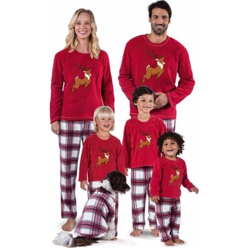 2018Christmas Family Pajamas Set Warm Adult Kids Girls Boy Mommy Sleepwear Nightwear Clothes Christmas Matching Family Outfits