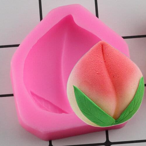Mujiang 3D Peach Chocolate Silicone Mold Birthday Cake Decorating Fondant Molds Candy Clay Mould DIY Craft Soap Moulds
