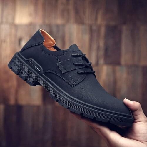 Men Leather Shoes Vintage Style Mens Shoes Business Oxfords Leisure Walk Outdoor Lace-up Gentleman Shoes Zapatos De Hombre