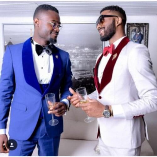 New Arrival Groomsmen Side Vent Groom Tuxedos Lapel Men Suits Wedding Best Man Blazer( Jacket+Pants+Tie+Vest )