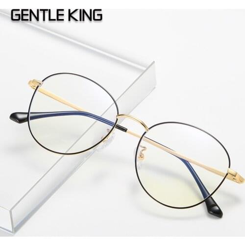 GENTLE KING Computer Blue Light Blocking Glasses Men Radiation Gaming Square Alloy Eyewear Anti Blue Ray Protection Eyeglasses
