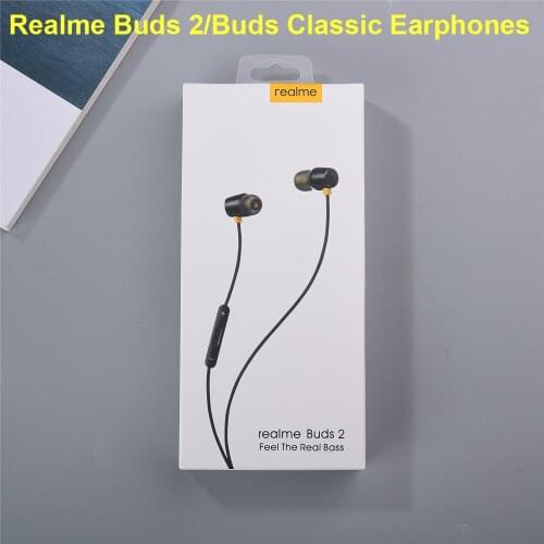 Original Realme Buds 2 Earphone 3.5mm Bass Headset For Narzo 20 30pro GT Neo 8 Q2i Q3i 7i In-Ear Earbuds Wired Control With Mic