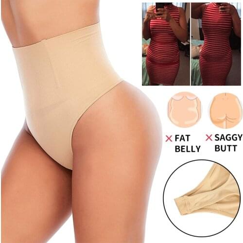 Sexy Women Shapewear Panties Thong Body Shaper High Waist T-Back Tummy Control Seamless Underwear Slimming Panty Briefs Bones