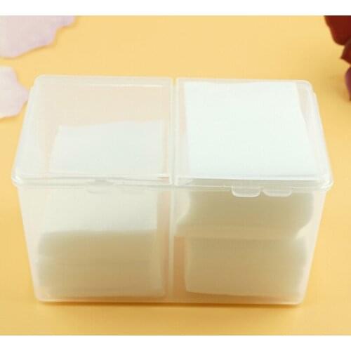 Double Grids Plastic Cosmetic Pad Storage Box Makeup Organizer Case Cotton Swab Cotton Pad Storage Box Desktop