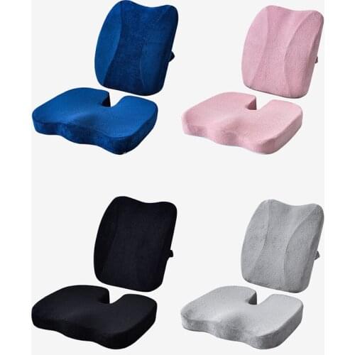 Memory Foam Gaming Chair Seat Cushion Orthopedic Pillow Coccyx Office Chair Cushion Waist Back Cushion Car Seat Massage Pad Sets