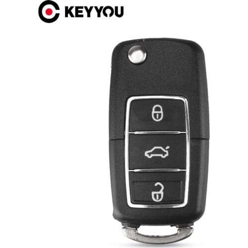 KEYYOU 10X Car Remote Key For Volkswagen VW Jetta Golf Passat Beetle Skoda Seat Polo B5 Key Shell Fob 3 Buttons Case