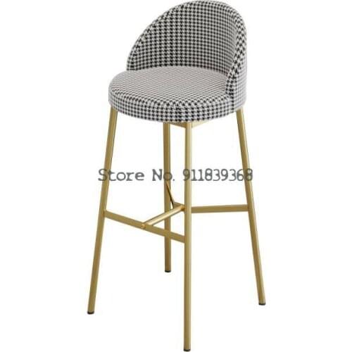 Light Luxury Fashion Bar Chair Modern Simple Personality Home Back Island Bar Front Desk Nordic Net Red High Stool