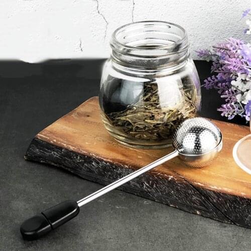 Stainless Steel Tea Infuser Ball Portable Fine Mesh Tea Filter 14cm Handle 360 Degree Rotation Tea Tool