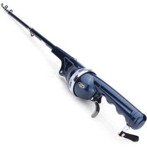 Blue Carbon Ultra-short Section Folding Telescopic Sea Rod Suit Portable Wheel Integrated Fishing Rod Fishing Line Camp Outdoor