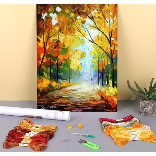 The Pathway To Heaven Printed Fabric 11CT Cross-Stitch Complete Kit DIY Embroidery DMC Threads Handmade Painting Needle