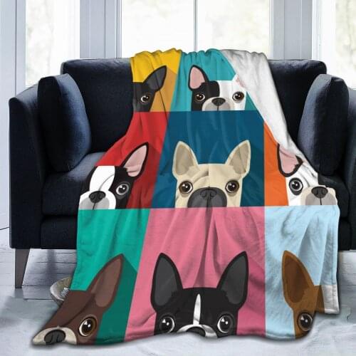Unique Blanket to Family Friends Boston Terrier (2) Durable Super Soft Comfortable for Home Gift Blanket
