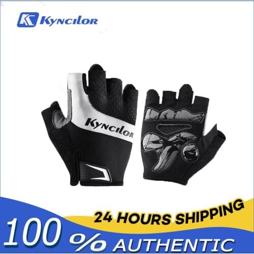 Kyncilor Cycling Gloves Professional MTB Bike Half Short Finger Shockproof Breathable Wear-Resistant Men Sports Riding Equipment