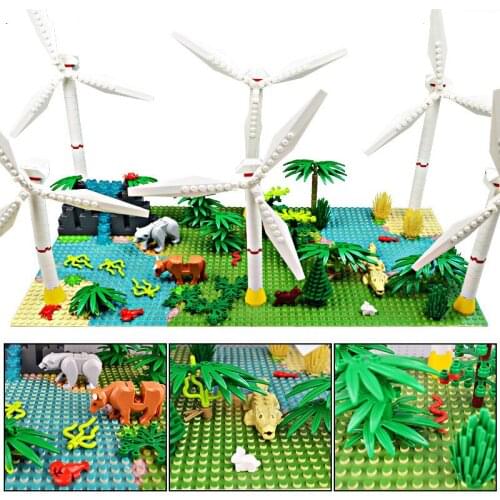 Military series windmill garden plant Mini Cows Mountains MOC scene accessories DIY Model Building Blocks Bricks Toys Gifts
